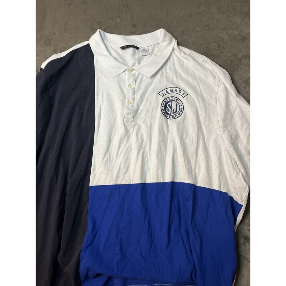 Sean John Legacy Polo Shirt Size 5XB 5XL Big & Tall White Old School